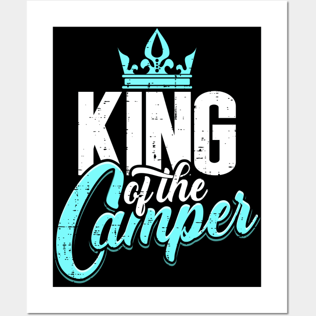 Camping King King Queen Camper Couple Team Gift Wall Art by Keetano